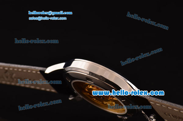 Patek Philippe Calatrava Swiss ETA 2824 Automatic Steel Case with Black Leather Strap White Dial Roman Markers - Click Image to Close